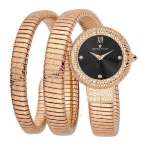 Đồng Hồ Christian Van Sant Nữ Chính Hãng CV0890 Naga Quartz Black Dial Ladies Watch