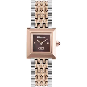 Đồng Hồ Salvatore Ferragamo Chính Hãng Nữ SFYC01322 Square Quartz Black Dial Ladies Watch