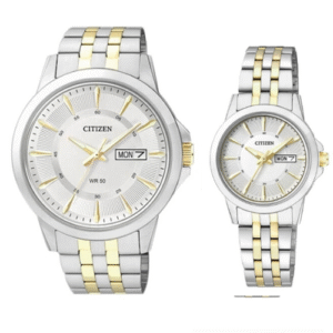 Đồng Hồ Citizen Chính Hãng Nam Nữ BF2018-52A EQ0608-55A Quartz Two Tone Stainless Steel Couple Watch
