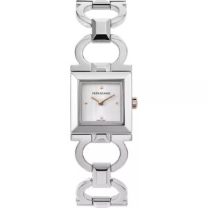 Đồng Hồ Salvatore Ferragamo Chính Hãng Nữ SFKT00123 Double Gancini Square Quartz Ladies Watch