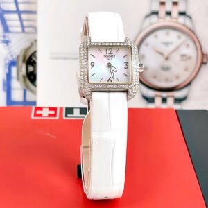 Đồng Hồ Tissot Nữ Chính Hãng T02.1.475.82 White T-Wave Mother of Pearl Diamond Dial Ladies Watch