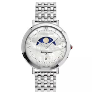 Đồng Hồ Salvatore Ferragamo Chính Hãng Nữ SFUH00321 Moonphase Quartz Silver Ladies Watch