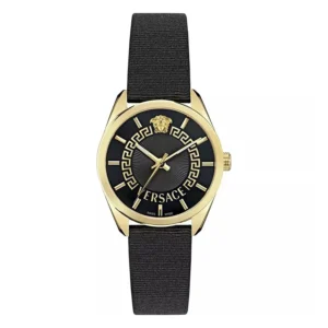 Đồng Hồ Versace Chính Hãng Nữ VE8A00224 V-Circle Grosgrain Black Watch 36mm Watch