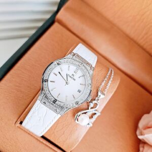 Đồng Hồ FL Franklin Chính Hãng Nữ White Leather Quartz  Women's Watch