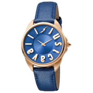 Đồng Hồ Just Cavalli Chính Hãng Nữ JC1L008L0055 Quartz Blue Calfskin Leather Strap Watch