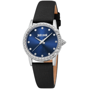 Đồng Hồ Just Cavalli Chính Hãng Nữ JC1L125L0015 Fiorenza Snake Leather Black Silver Blue