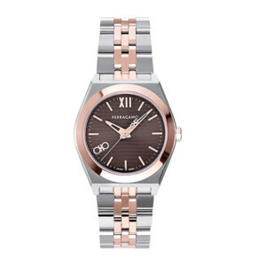 Đồng Hồ Salvatore Ferragamo Chính Hãng Nữ SFKJ00624 Vega Diamond Quartz Brown Dial Ladies Watch